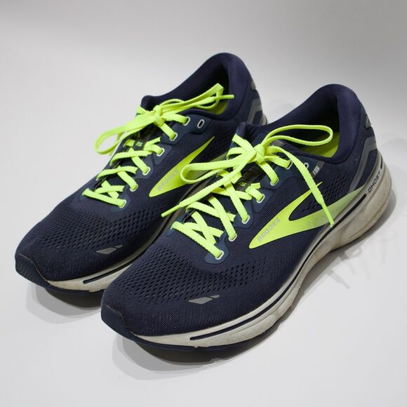 Brooks Ghost 15 Running Walking Shoes Navy Blue Neon Yellow Men Size 12D main image 12
